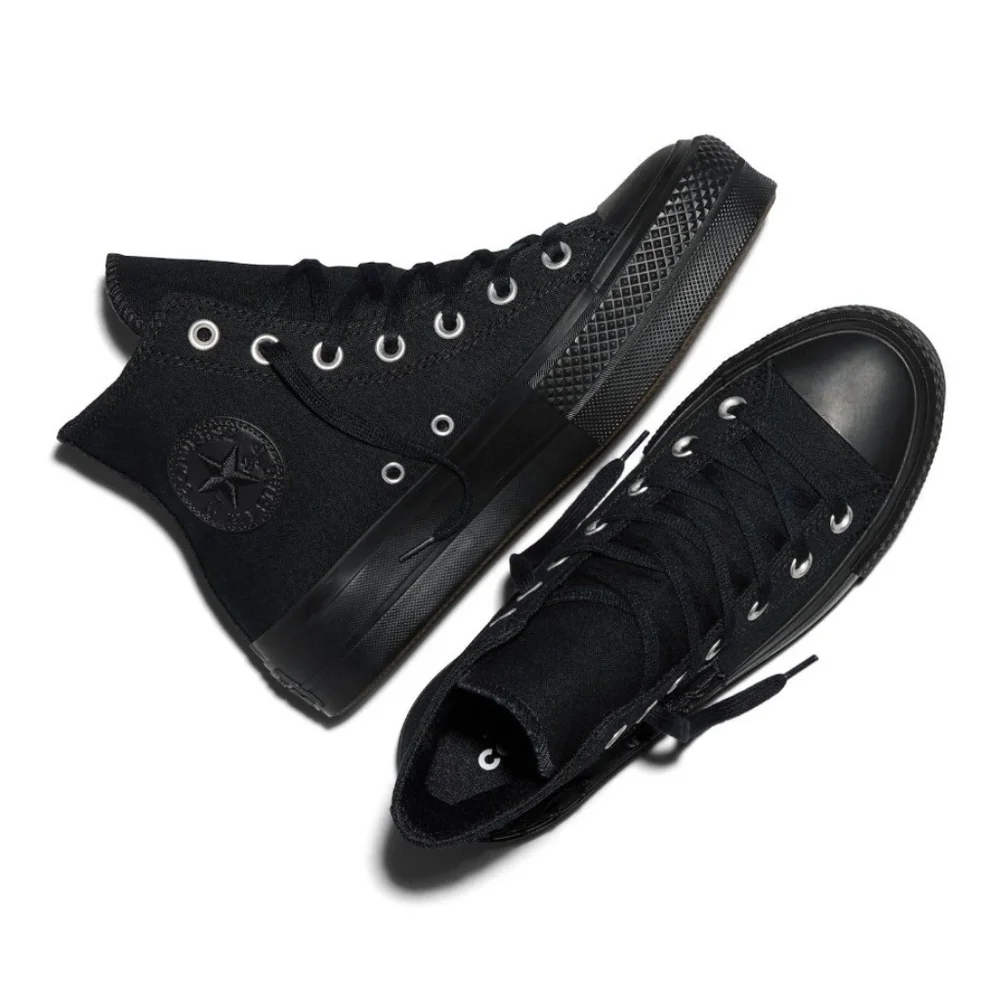 Converse Chuck Taylor All Star Graphic Black Floral Lace-Up High-Top Sneakers - Picture 5 of 9